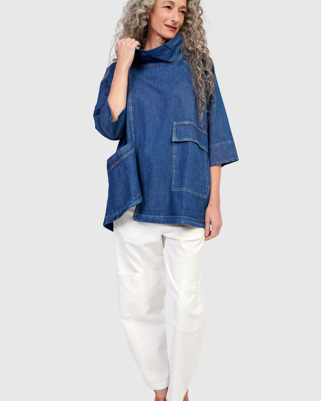 Painter Boxy Top, Denim