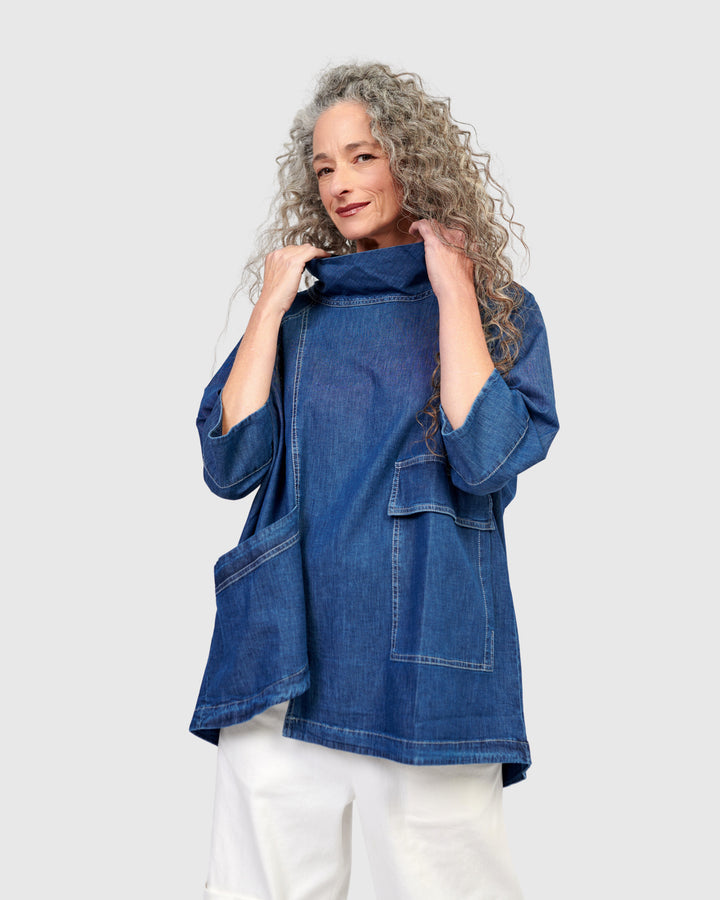 Painter Boxy Top, Denim