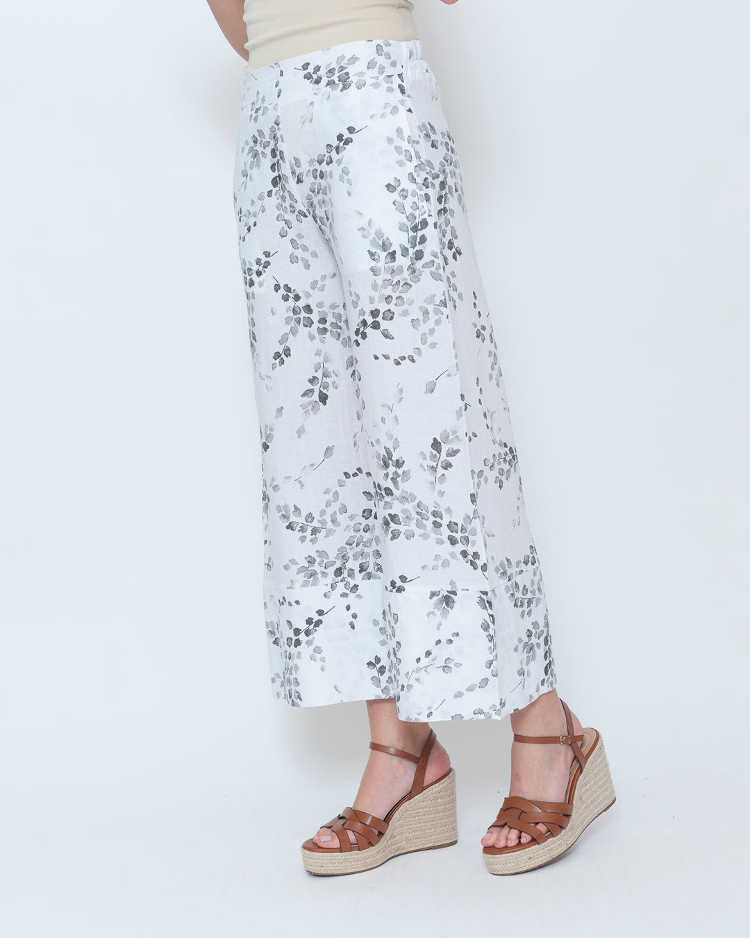 Blueberry Flare Trouser, White Flora