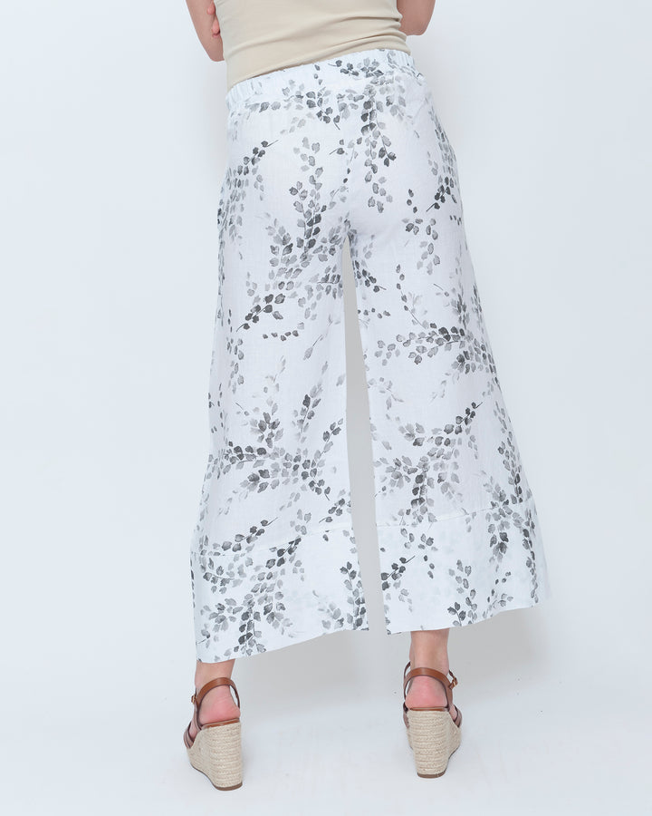 Blueberry Flare Trouser, White Flora