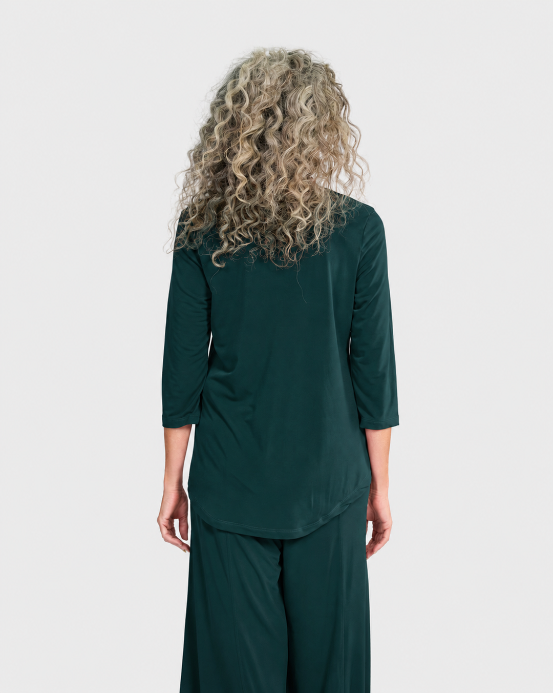 Essential Slinky V-neck Top, Teal