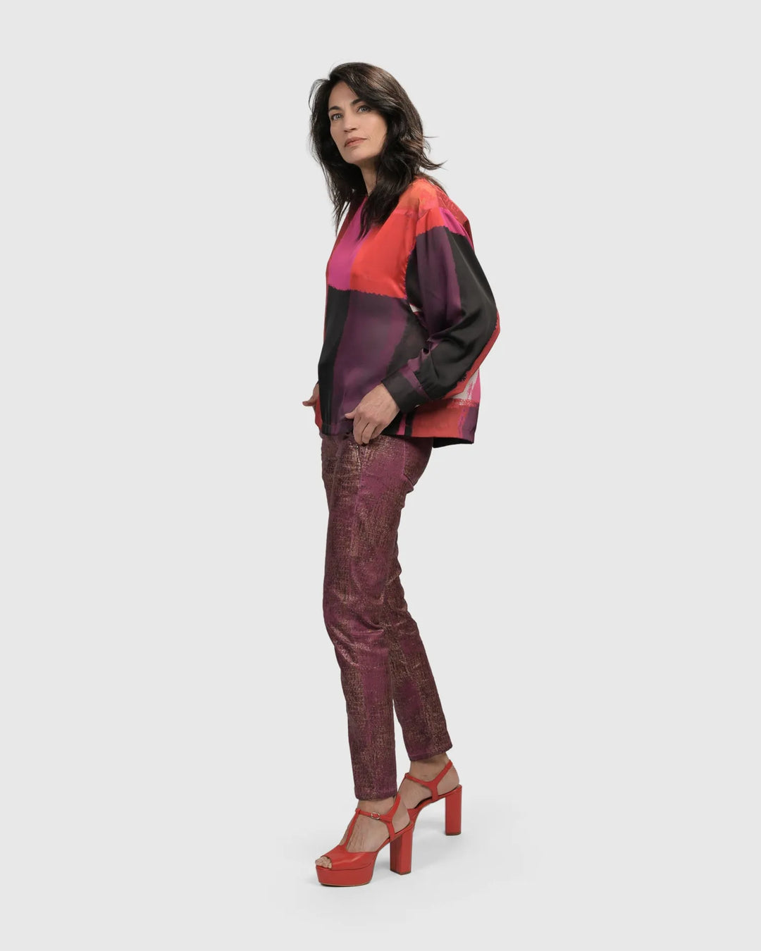 Sunset Strip Boxy Top, Magenta