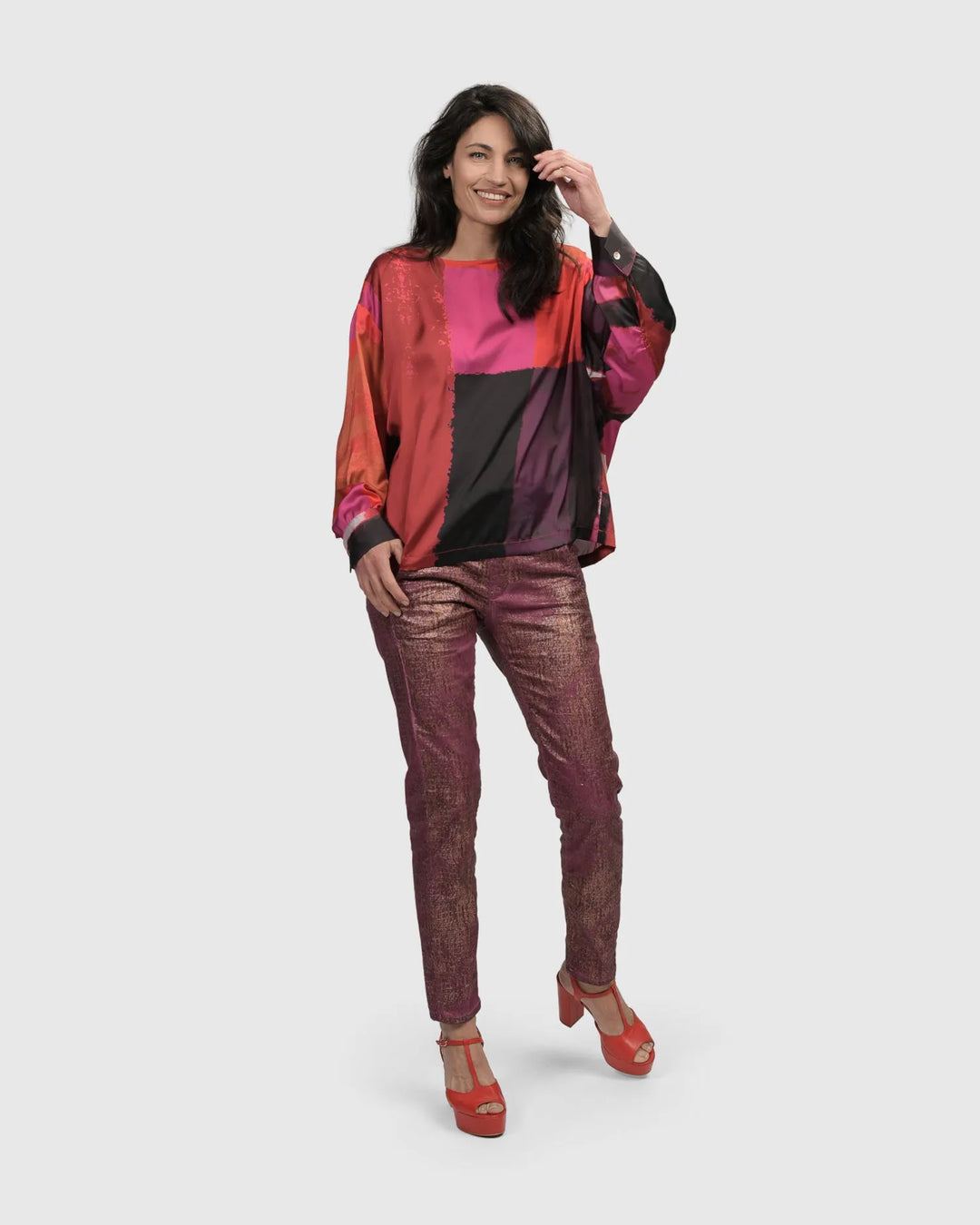 Sunset Strip Boxy Top, Magenta