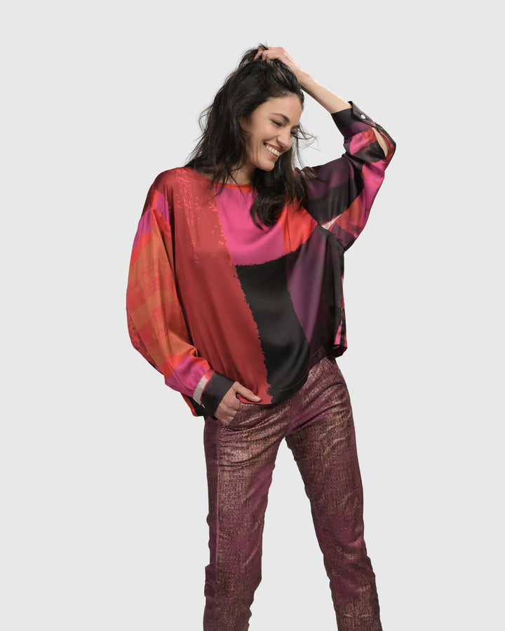 Sunset Strip Boxy Top, Magenta