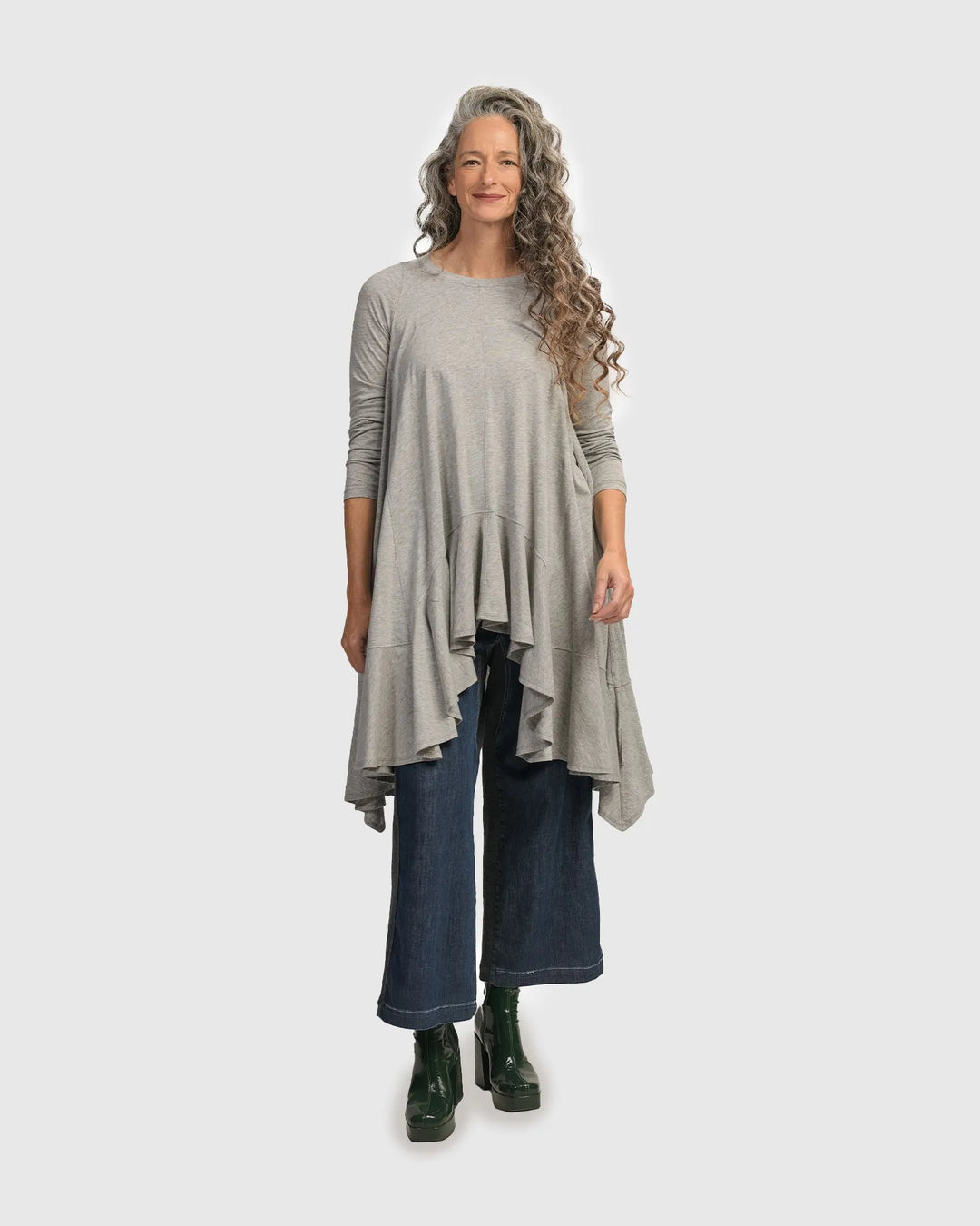 Urban Spice of Life Hi Lo Trapeze Top, Grey