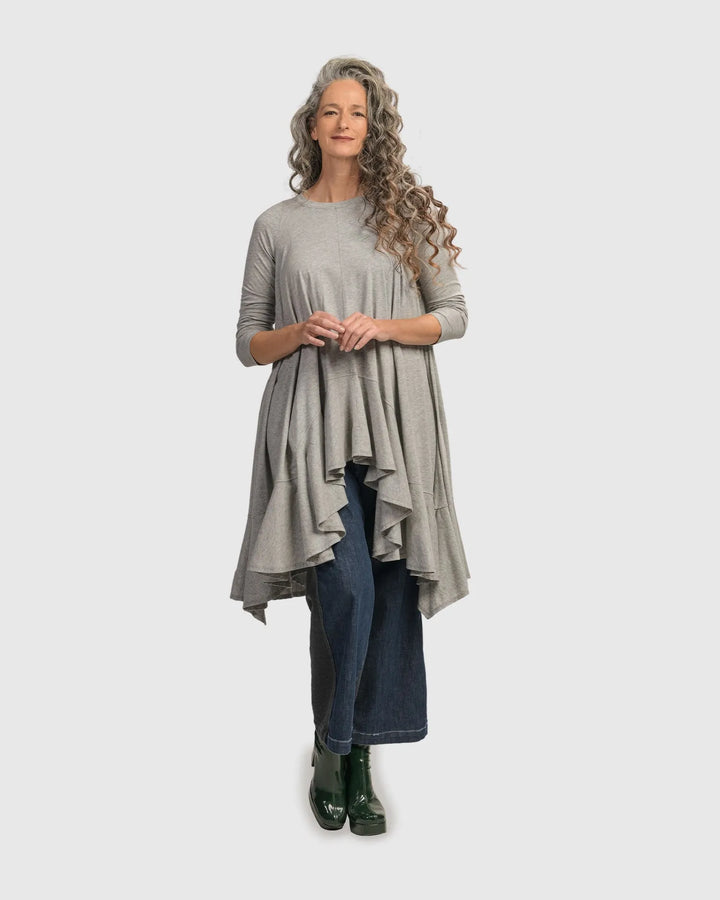 Urban Spice of Life Hi Lo Trapeze Top, Grey