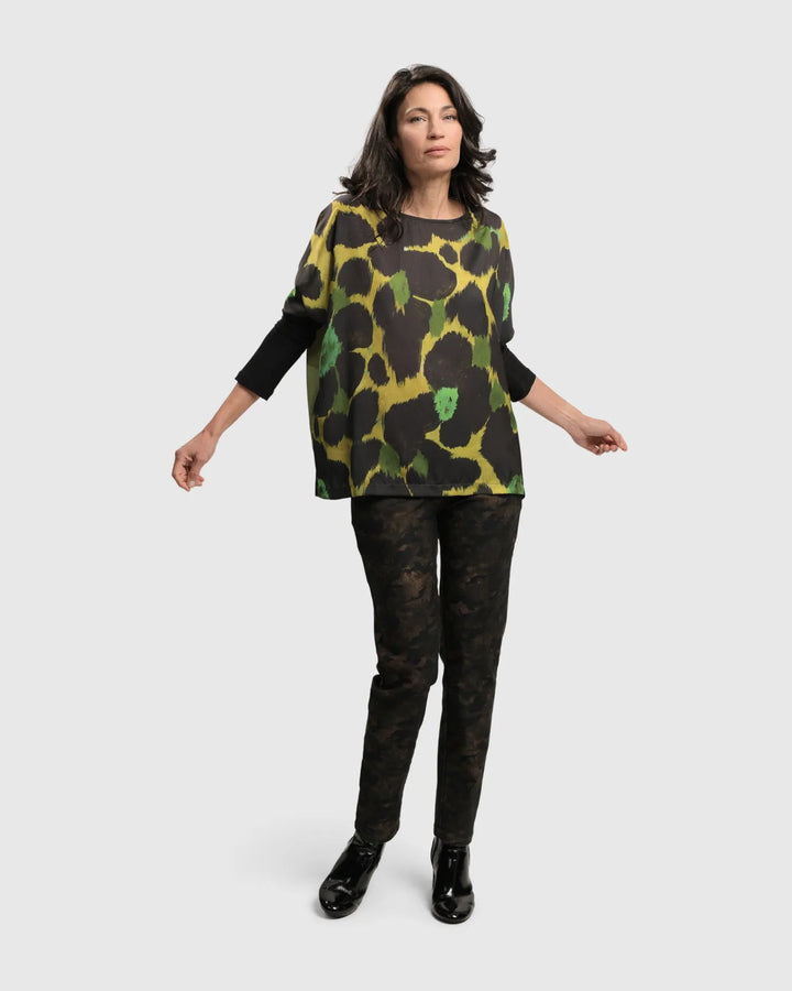 Olive Martini Boxy Tee Top, Emerald