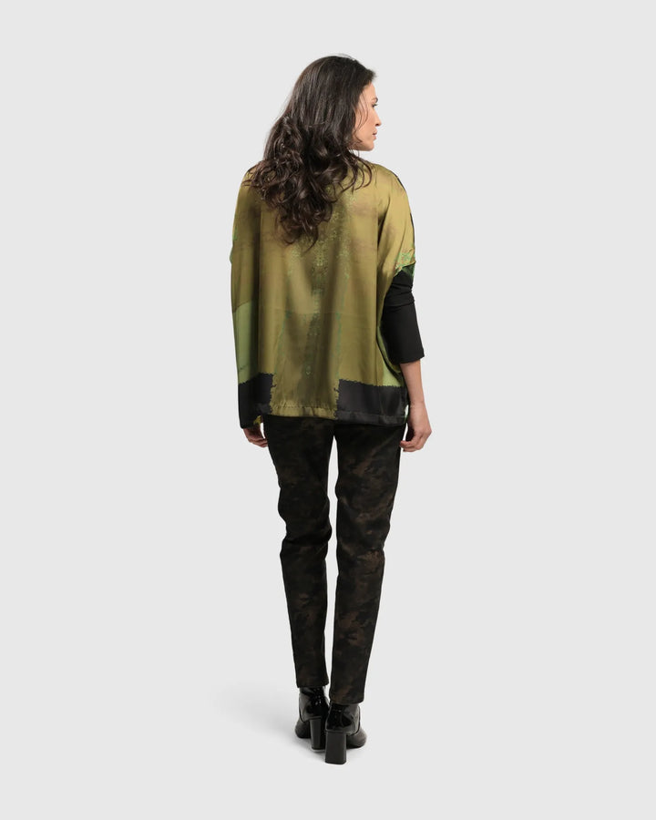 Olive Martini Boxy Tee Top, Emerald