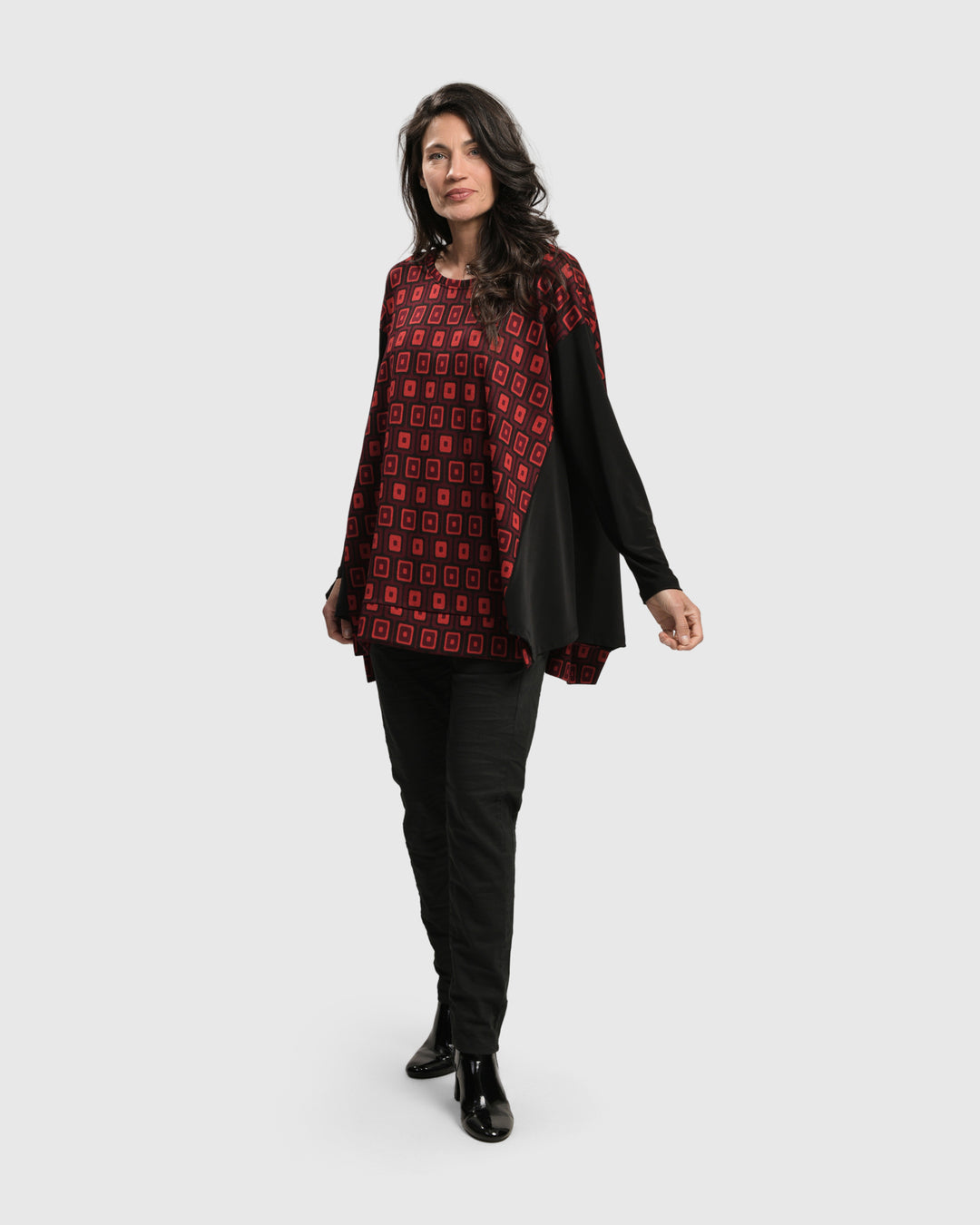 Dynamite Days Swing Tunic Top, Red