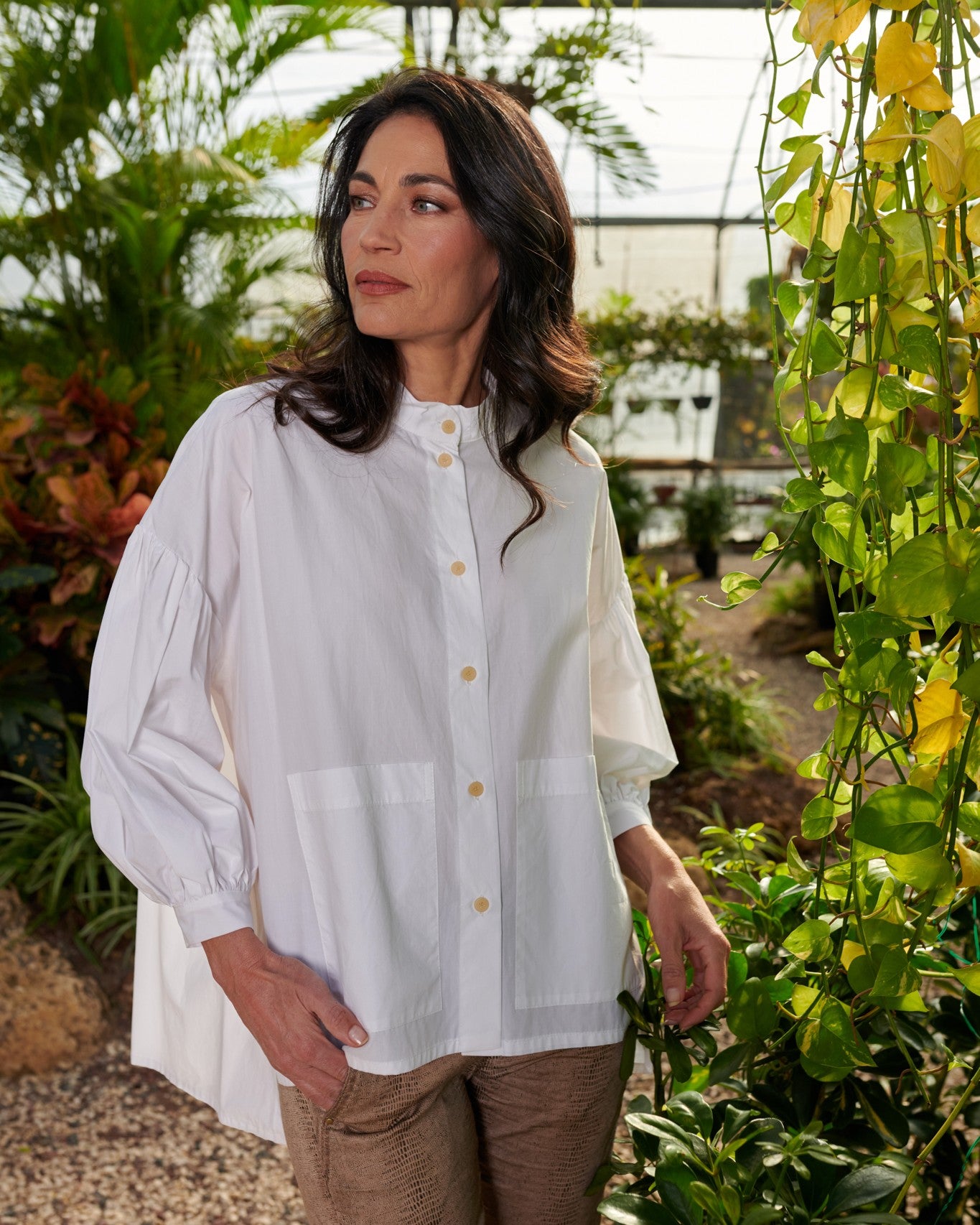 Lydia Hi-Lo Blouse, White – Alembika U.S.
