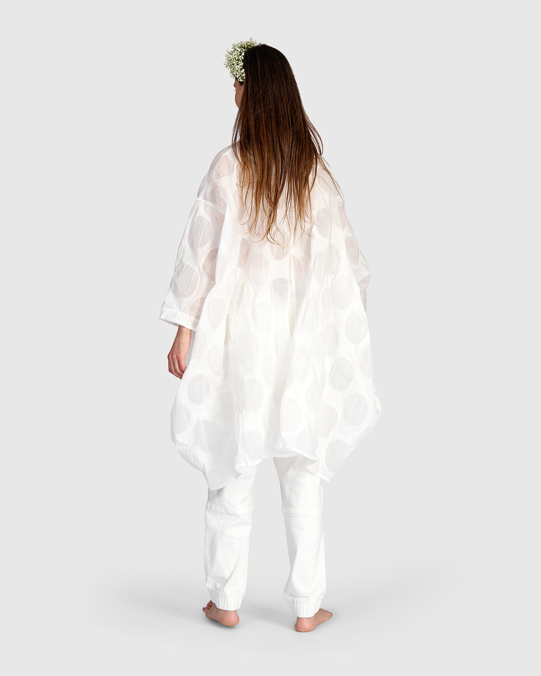 Evanescent Oversized Shirt, Sheer White