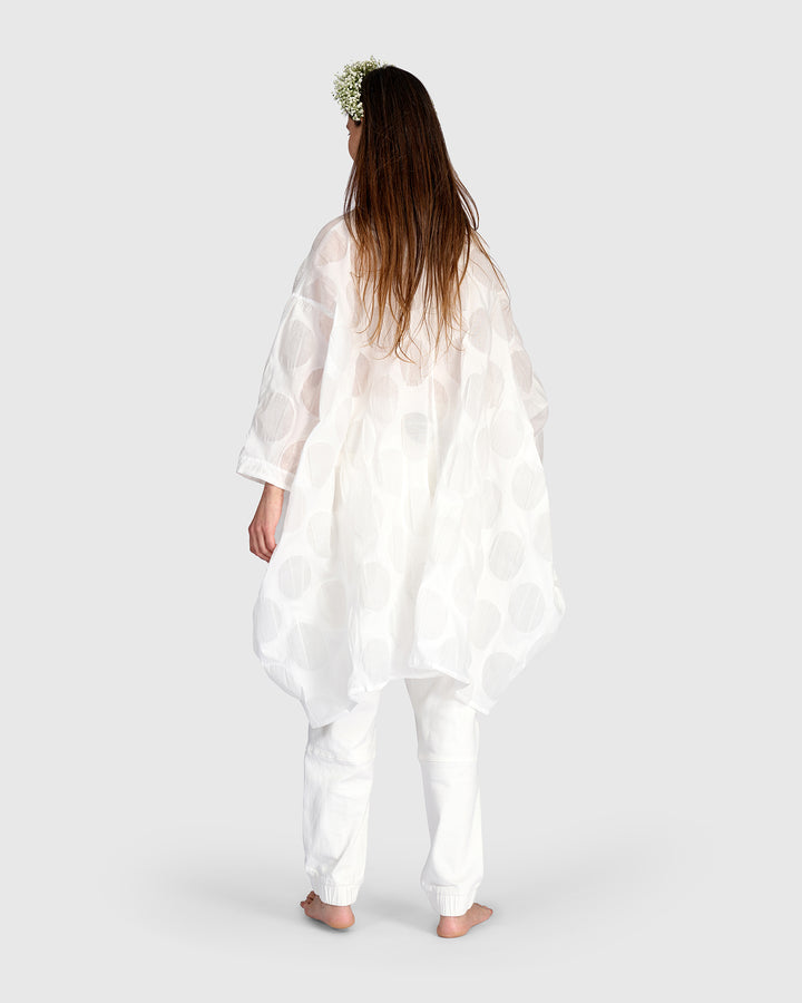 Evanescent Oversized Shirt, Sheer White