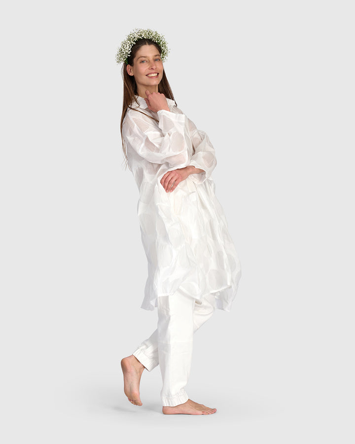 Evanescent Oversized Shirt, Sheer White