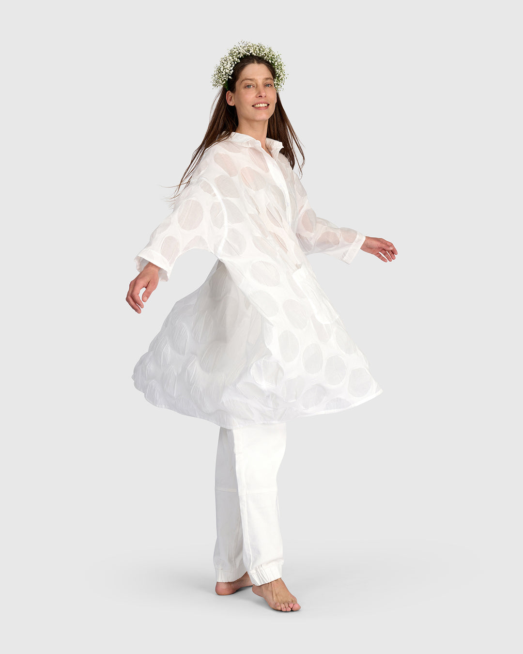 Evanescent Oversized Shirt, Sheer White