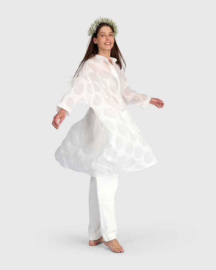 Evanescent Oversized Shirt, Sheer White