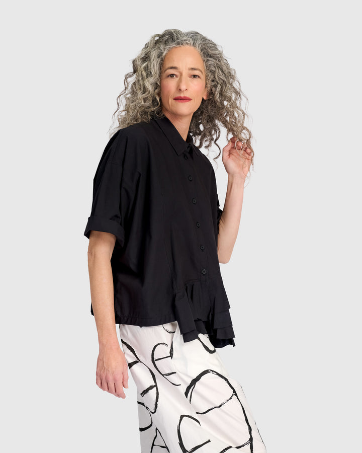Urban Match Ruffled Shirt, Black