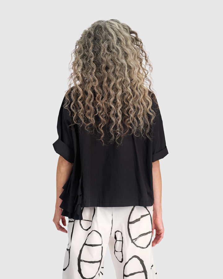 Urban Match Ruffled Shirt, Black