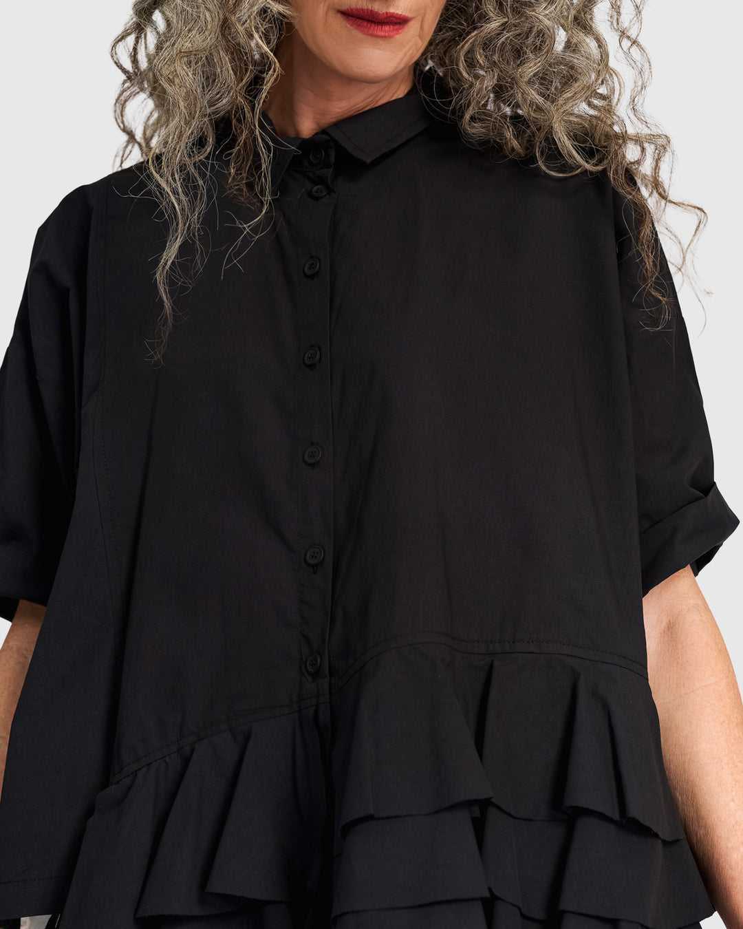 Urban Match Ruffled Shirt, Black