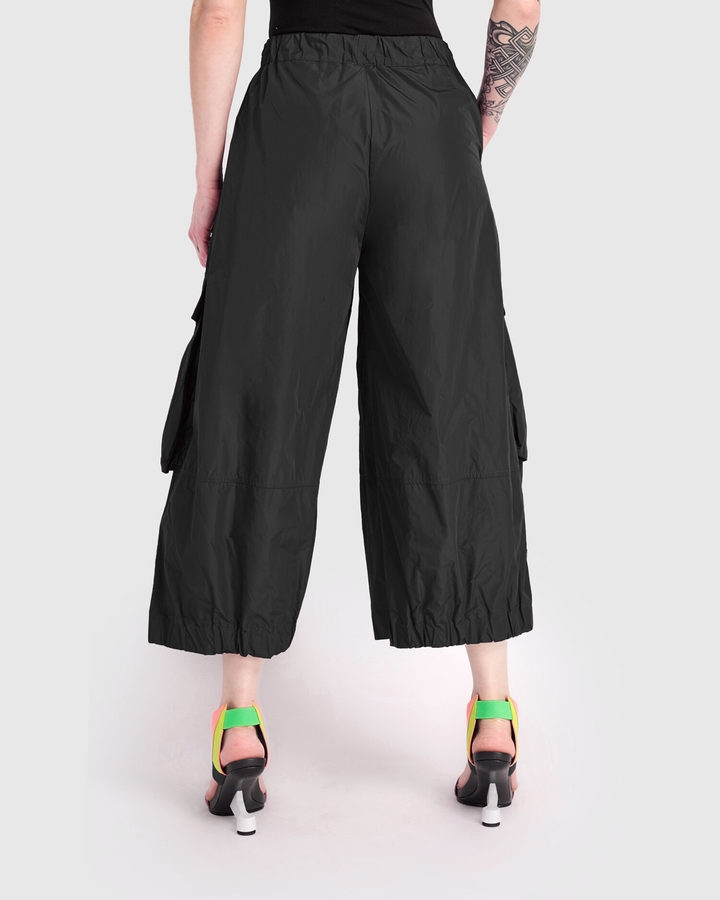 Urban Swish Wide Cargo Pants, Black