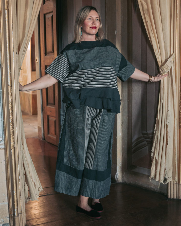 Urban Marisol Wide Leg Pant, Slate Stripes