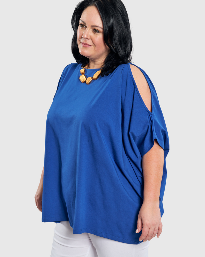 Boxy Dolman Top, Cobalt