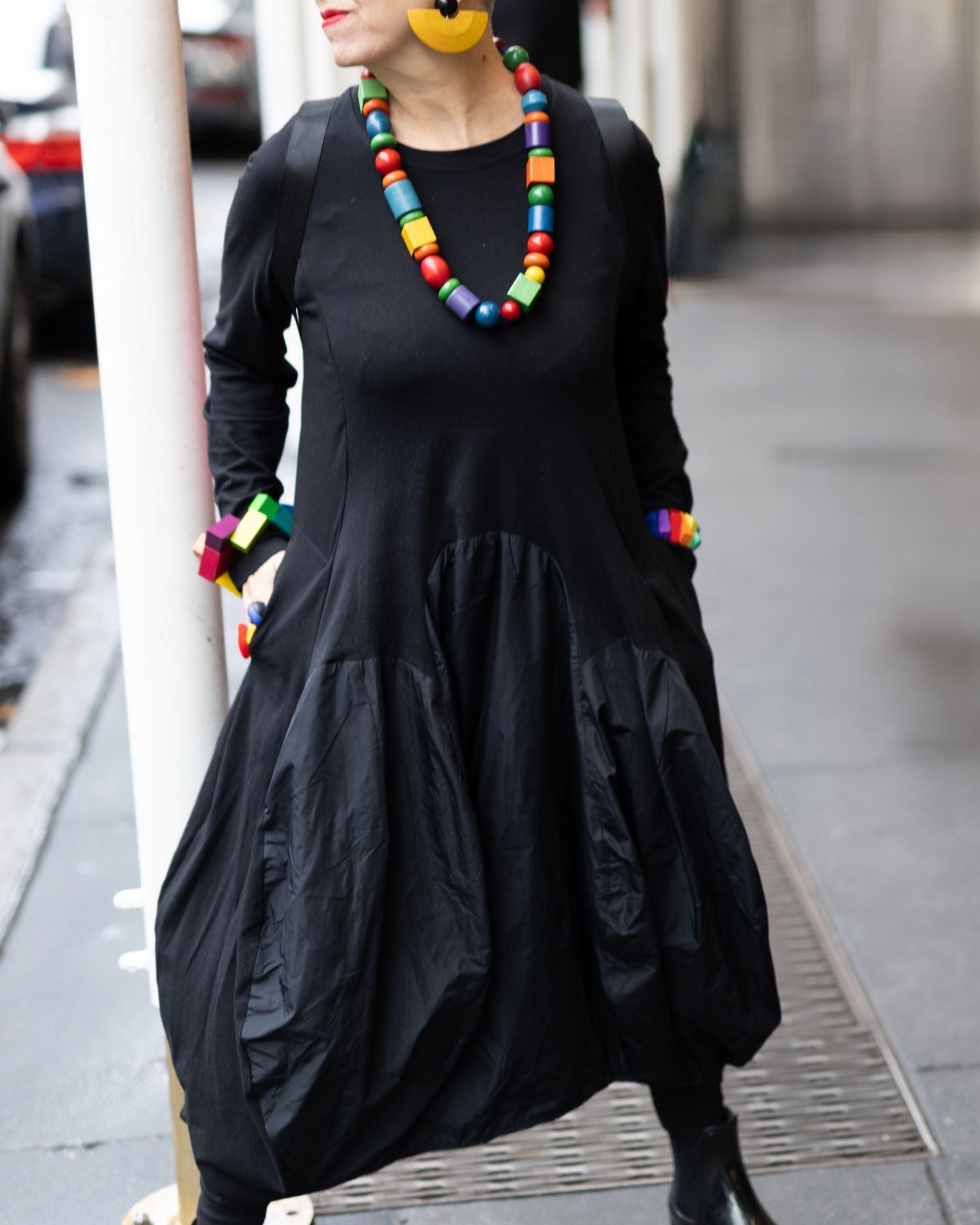 Urban Maxima Crew Cocoon Dress, Black – Alembika U.S.