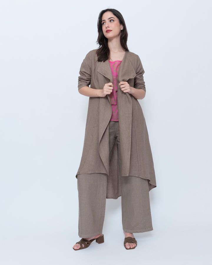 Blueberry Draped Duster, Latte