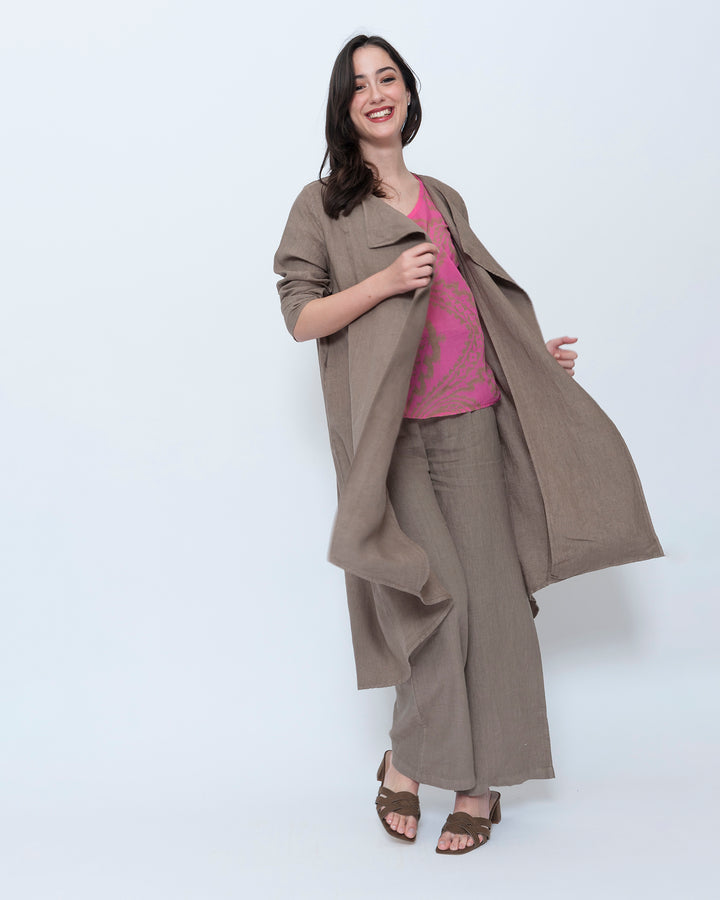 Blueberry Draped Duster, Latte