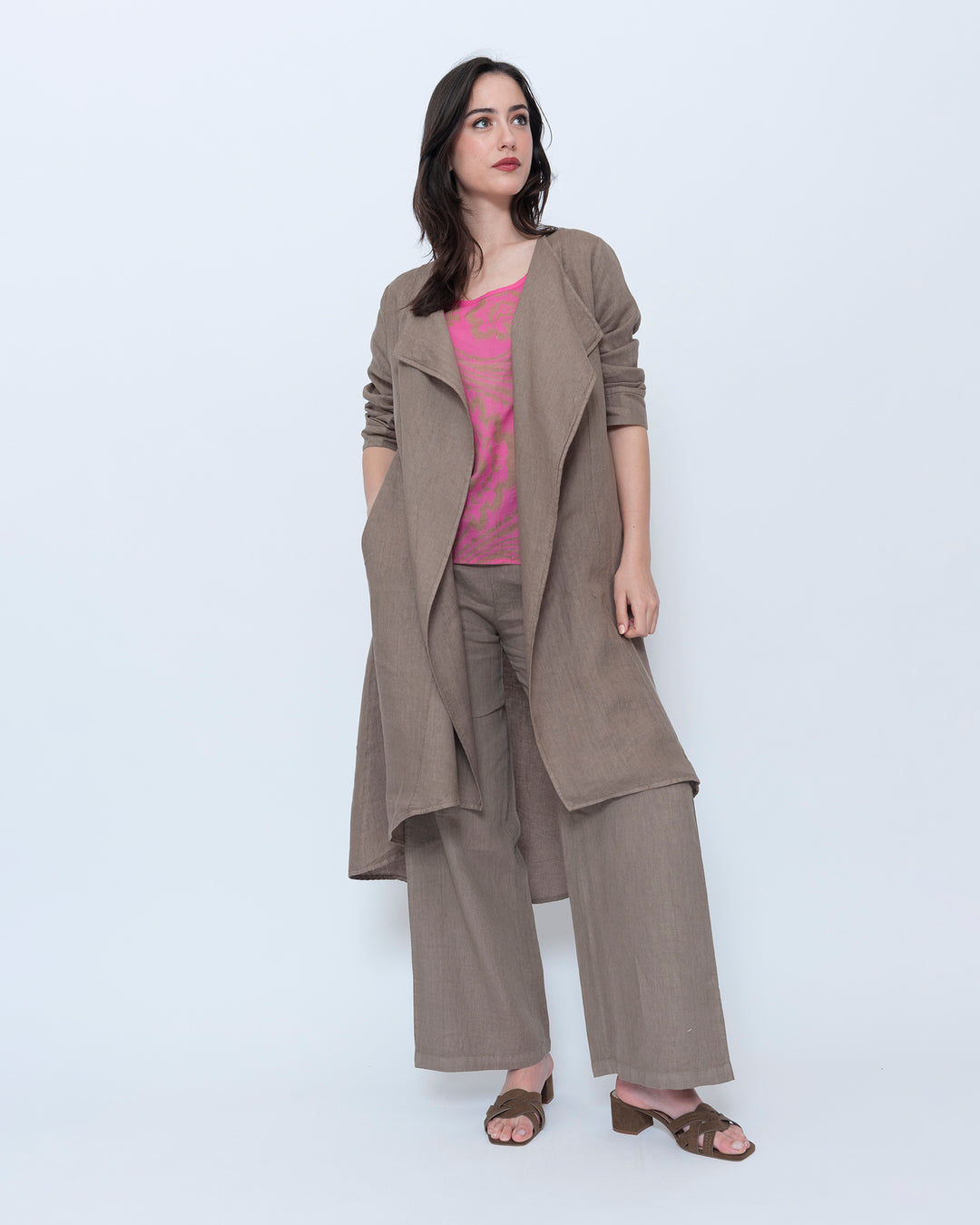 Blueberry Draped Duster, Latte