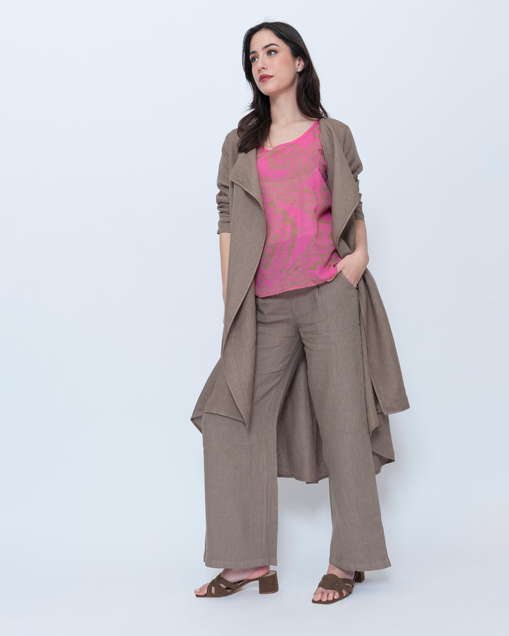 Blueberry Draped Duster, Latte