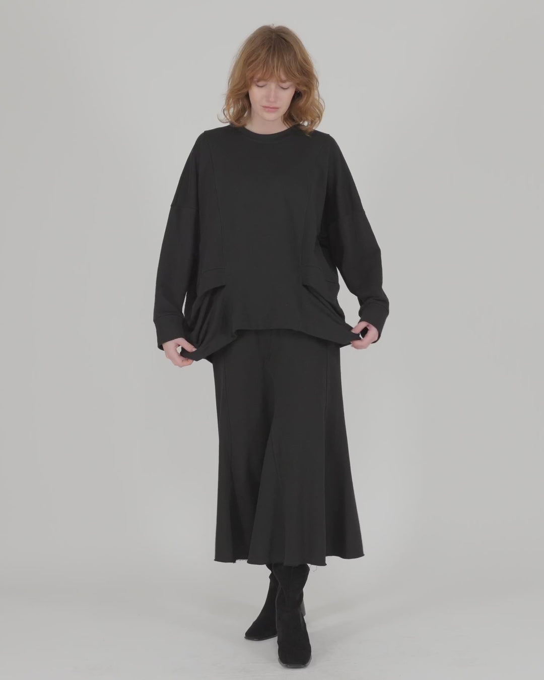 Urban Tucked Sweatshirt, Black