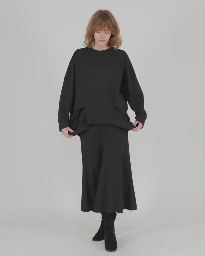Urban Tucked Sweatshirt, Black