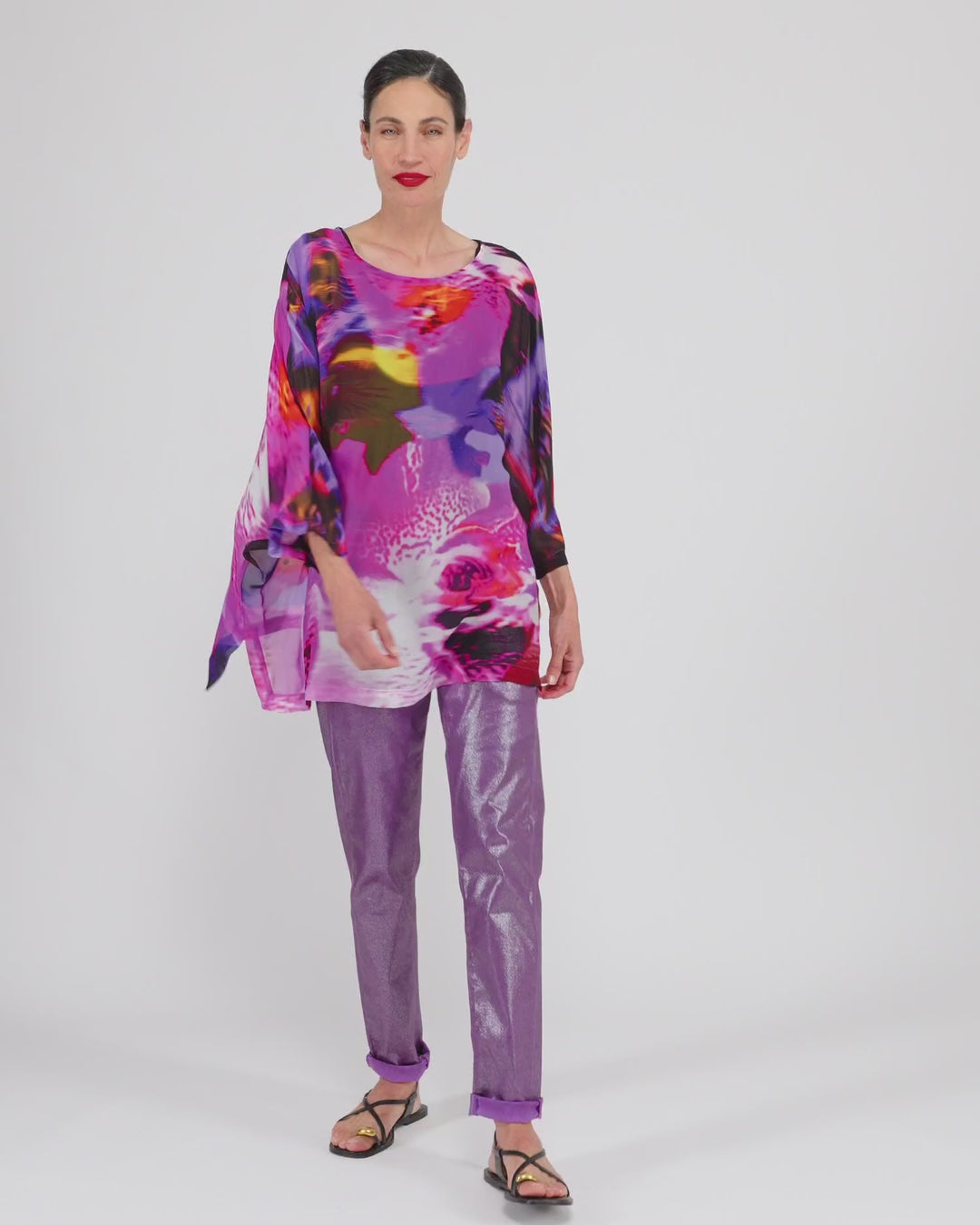 Yaen Chiffon Top, Orchid