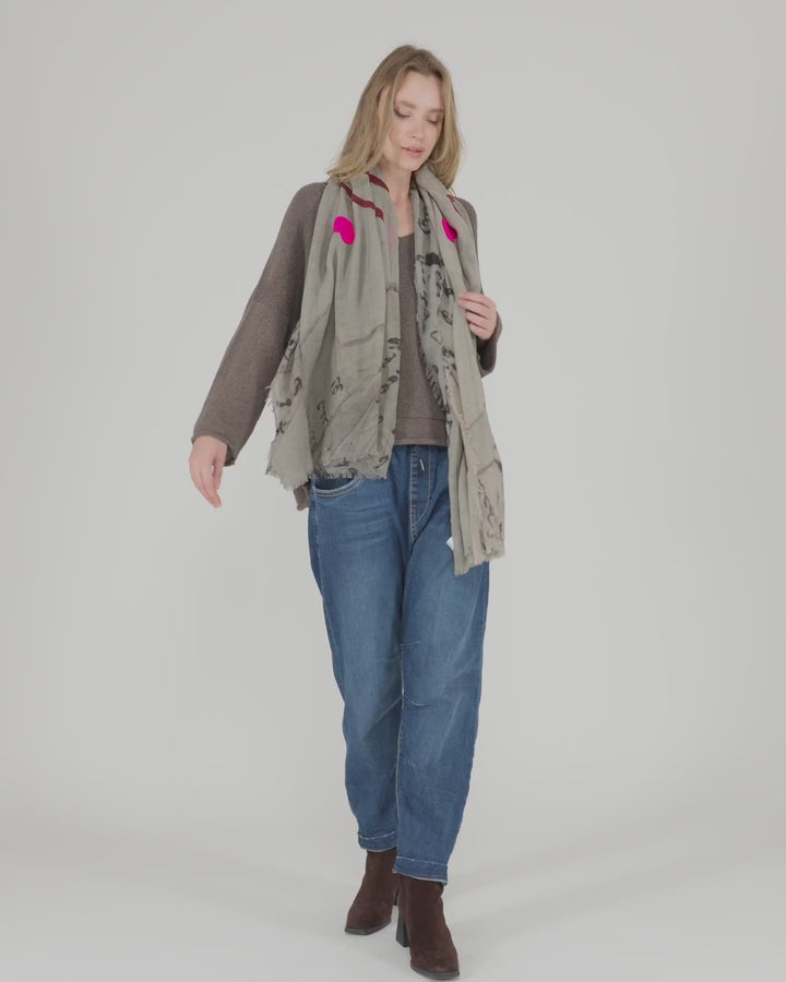 Dance the Blues Scarf, Grey