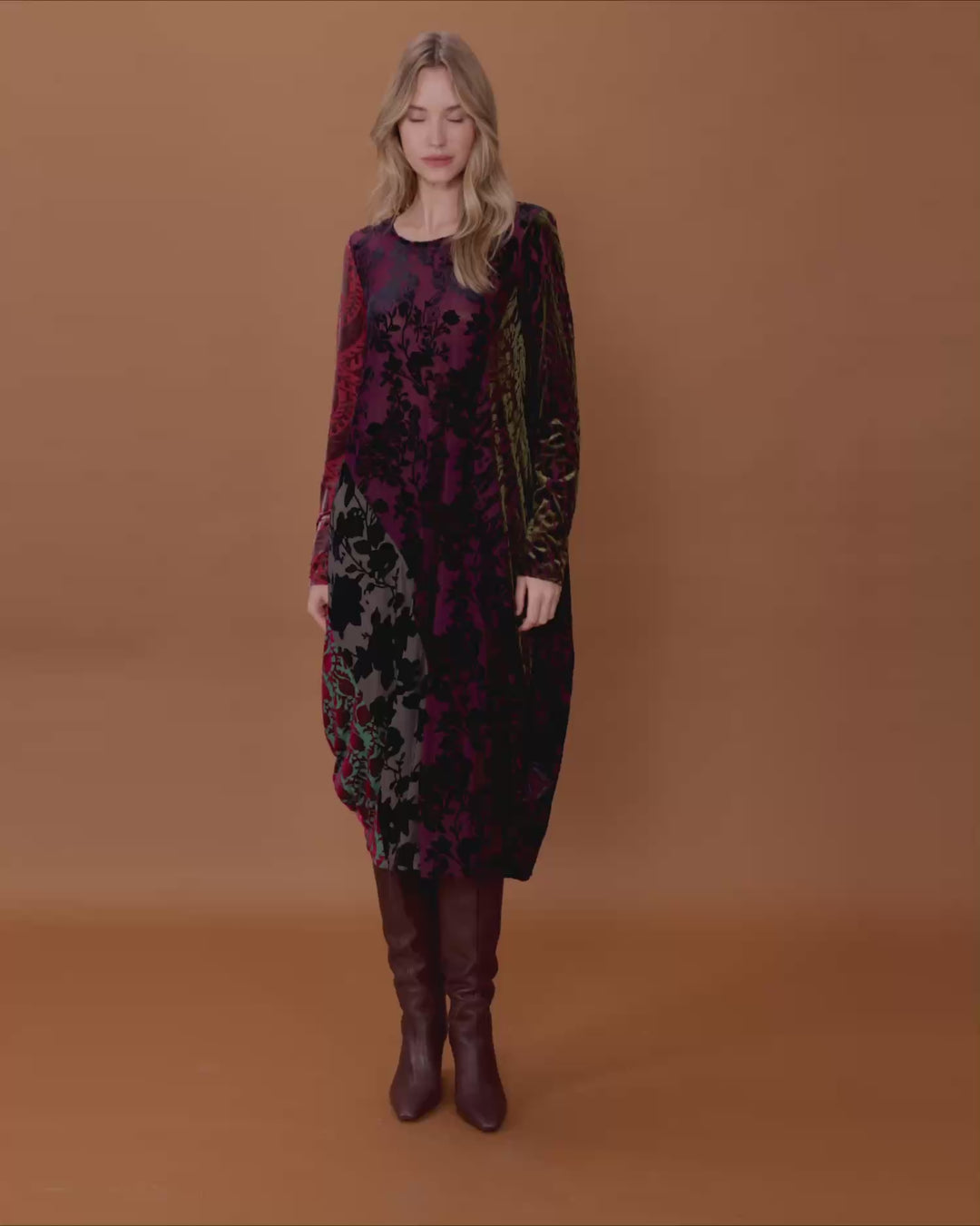 Duchess Draped Dress, Jewel Multi
