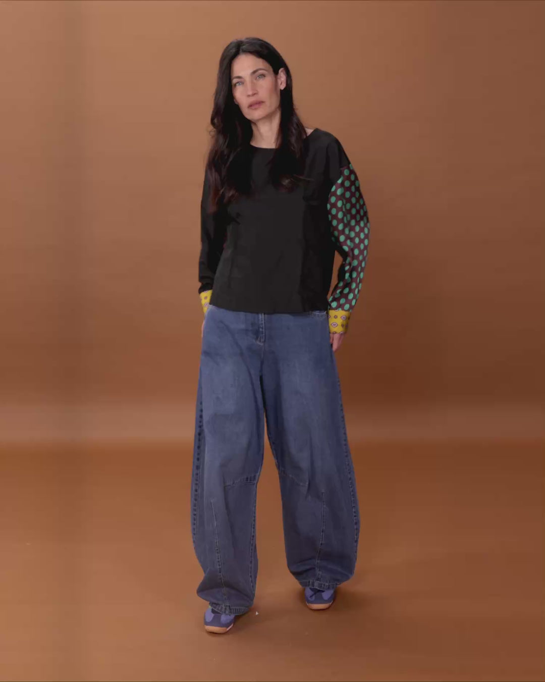 Longline Barrel Jeans, Denim