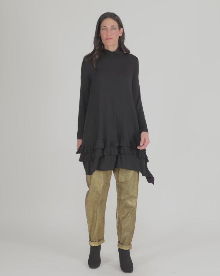 Urban Softie Ruffle Tunic, Black
