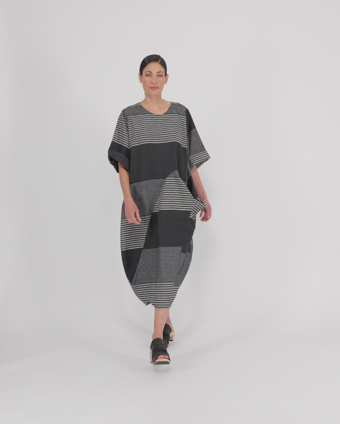 Urban Unfurl Relaxed Pocket Dress, Slate Stripes