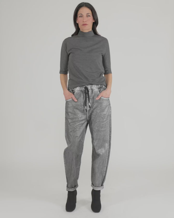 Essential Heavyweight Mockneck Tee, Grey