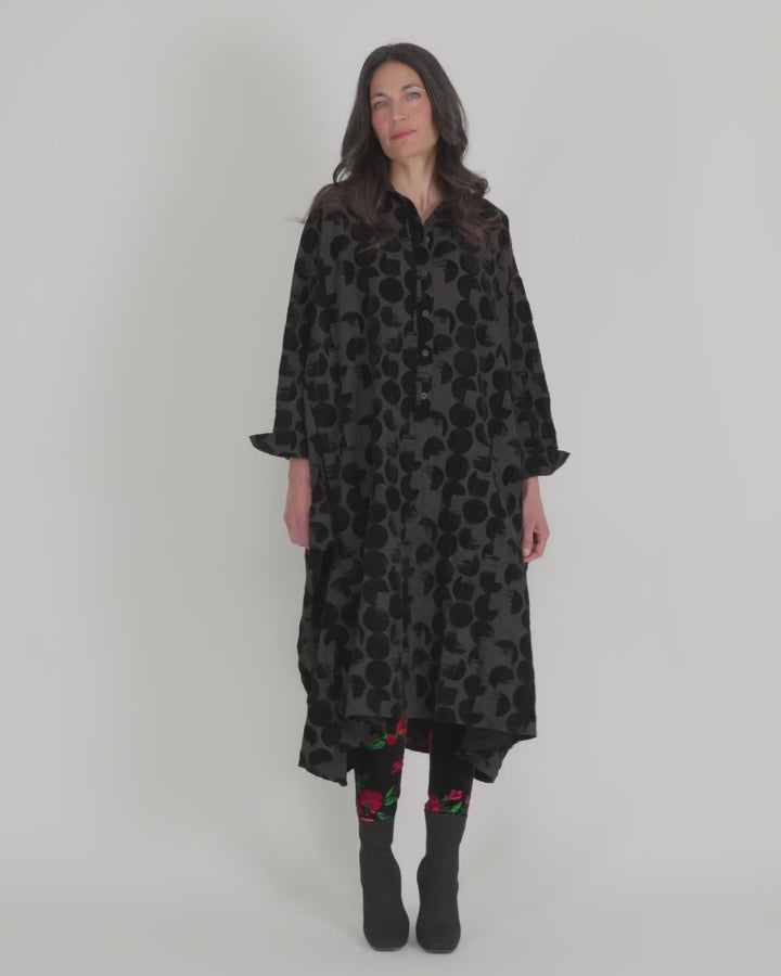 Odessa Draped Shirtdress, Crescent