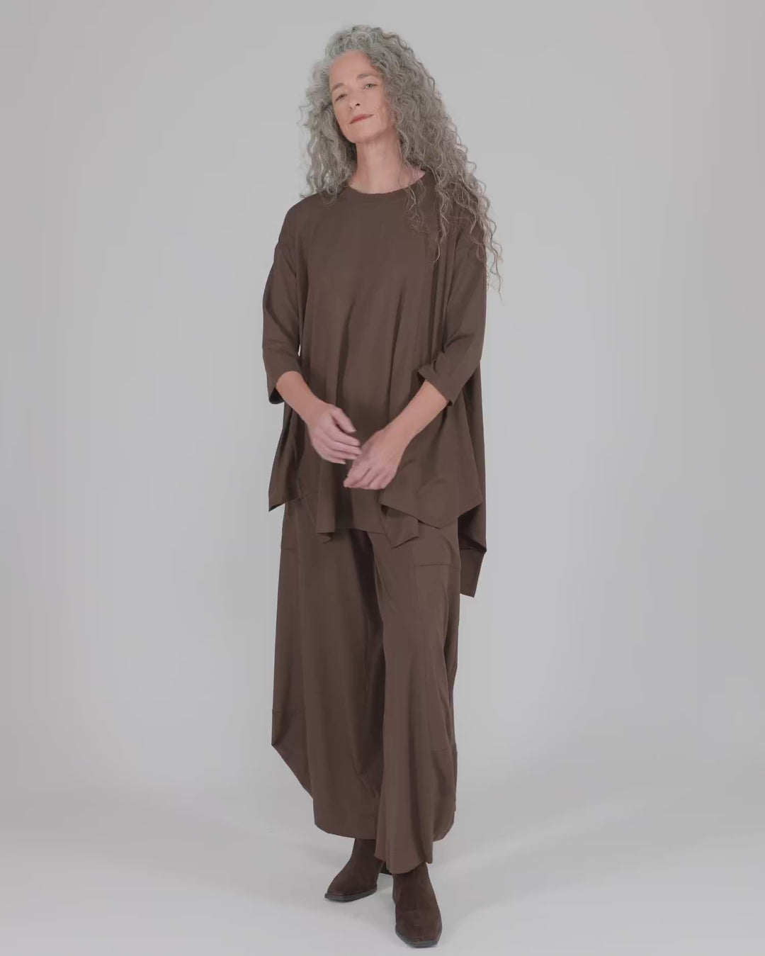 Essential Oversized Trapeze Top, Umber