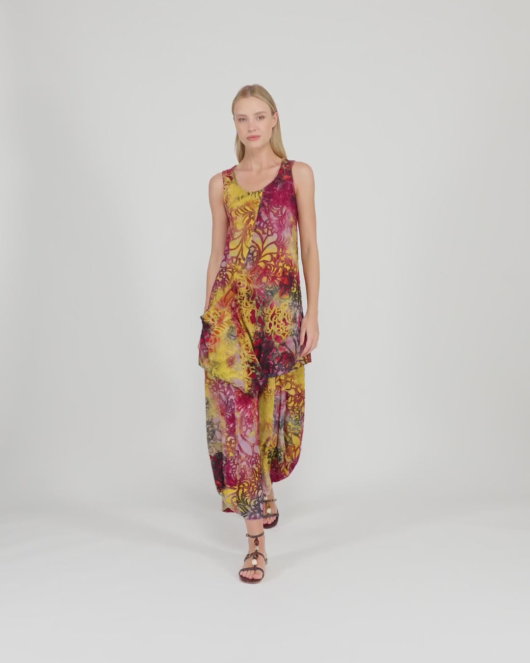 Groove Punto Pants, Raspberry/Gold