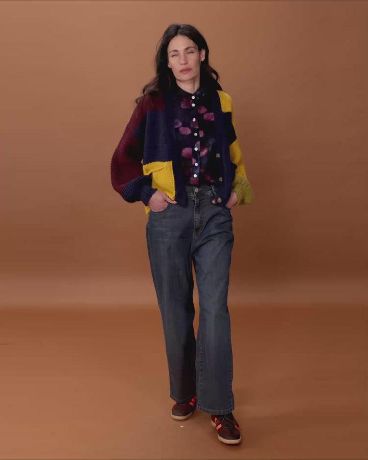 Carnival Chunky Cardigan, Collegiate Mix