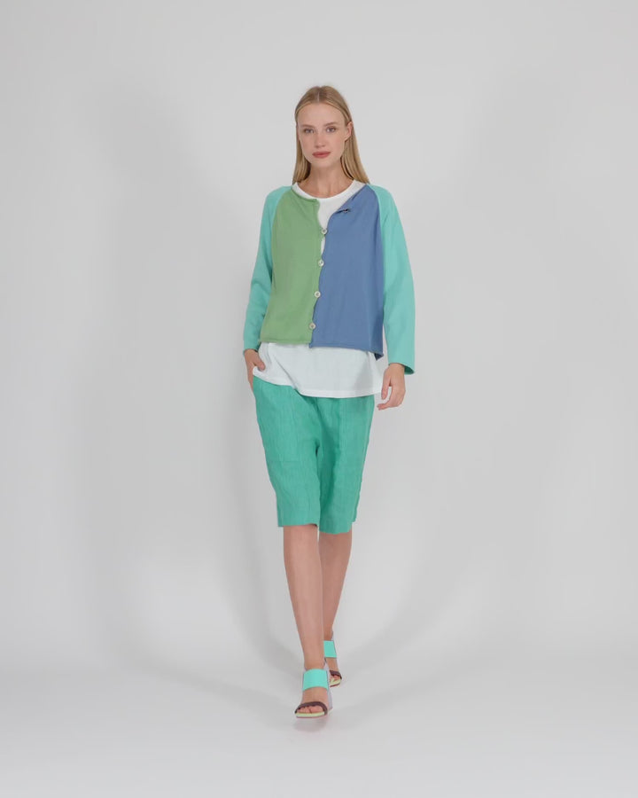 Gem Linen Shorts, Aqua