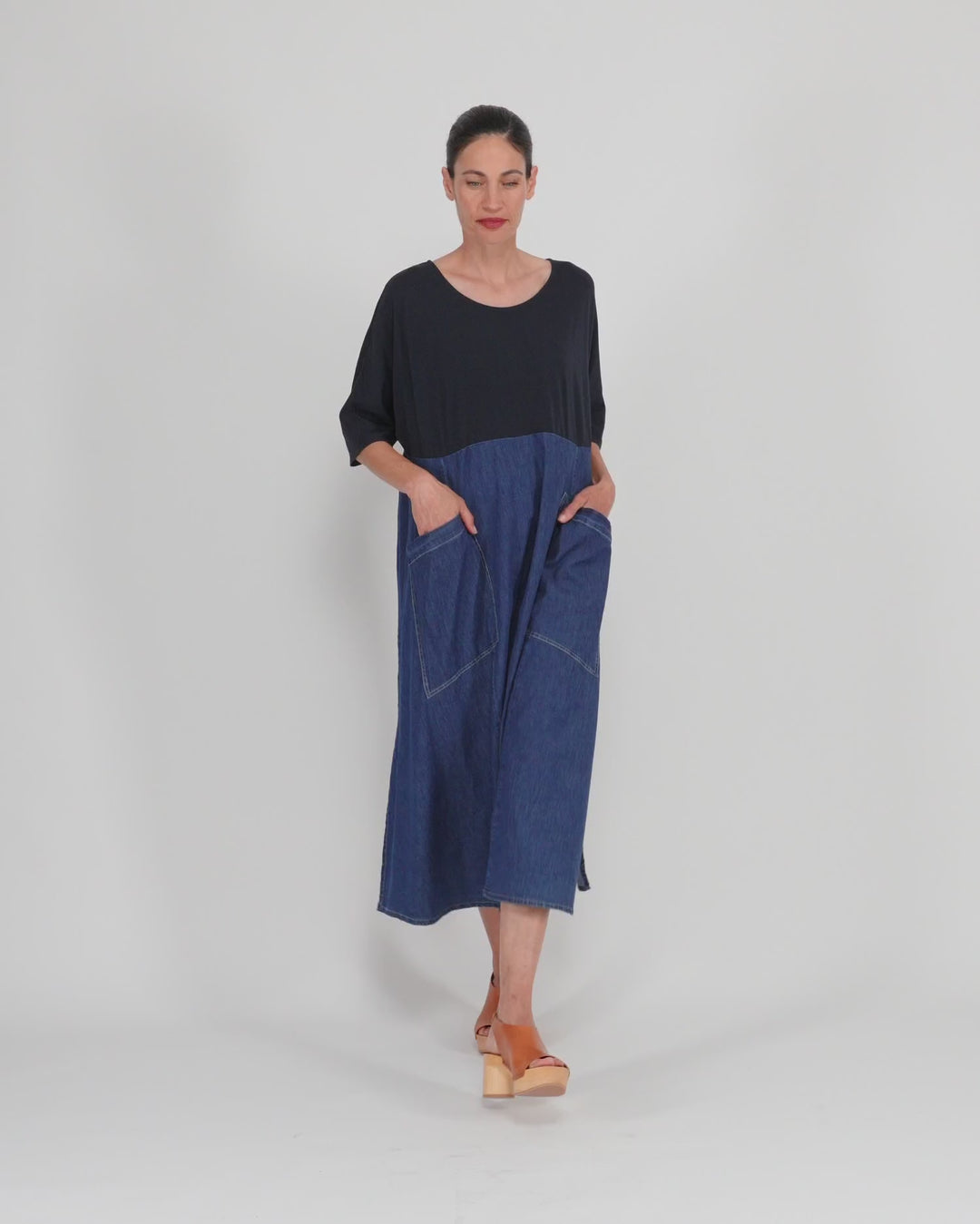 Amelia A-Line Dress, Denim