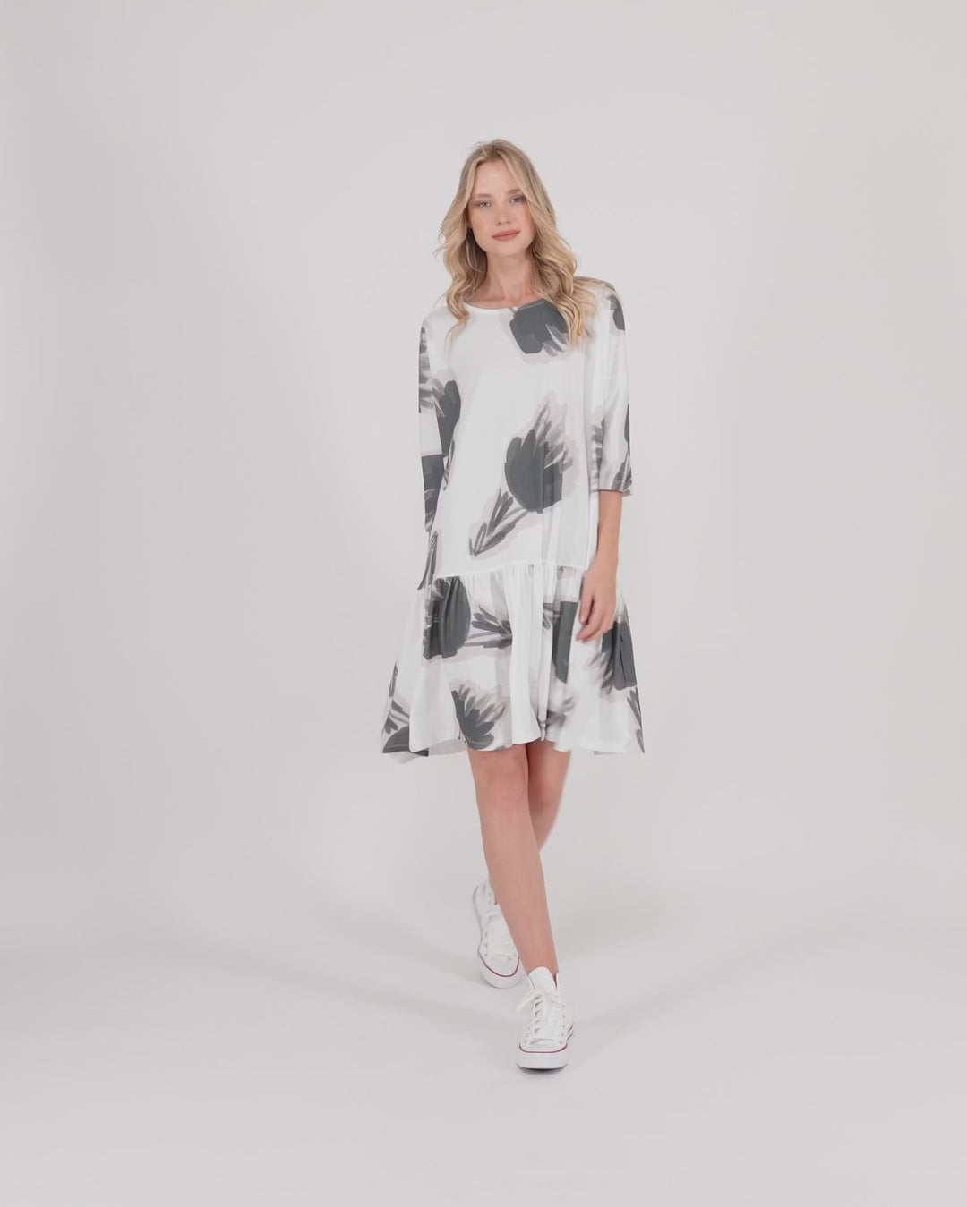Urban Feather Flounce Mini Dress, Cloud