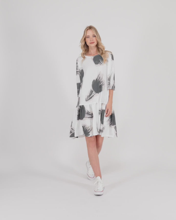 Urban Feather Flounce Mini Dress, Cloud