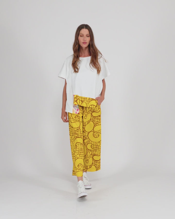 Sunlace Cotton Pants, Yellow