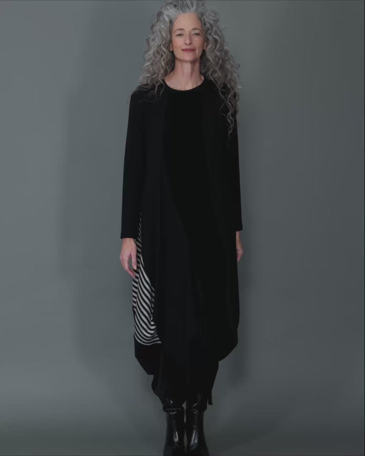 Urban Ronn Draped Dress, Black Mix
