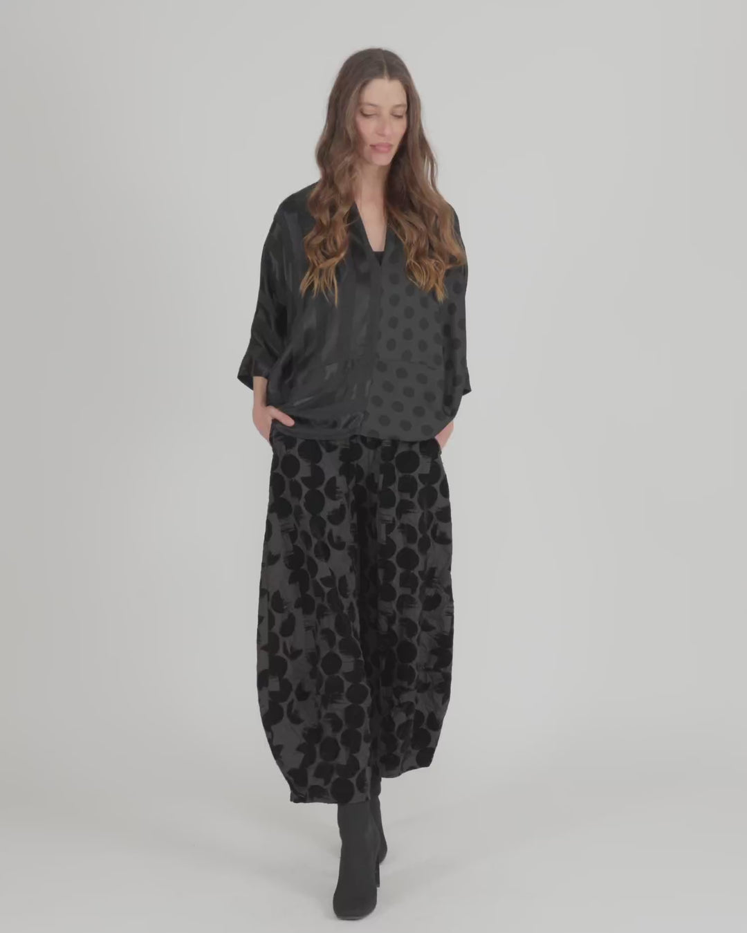 Fatima Draped Top, Black